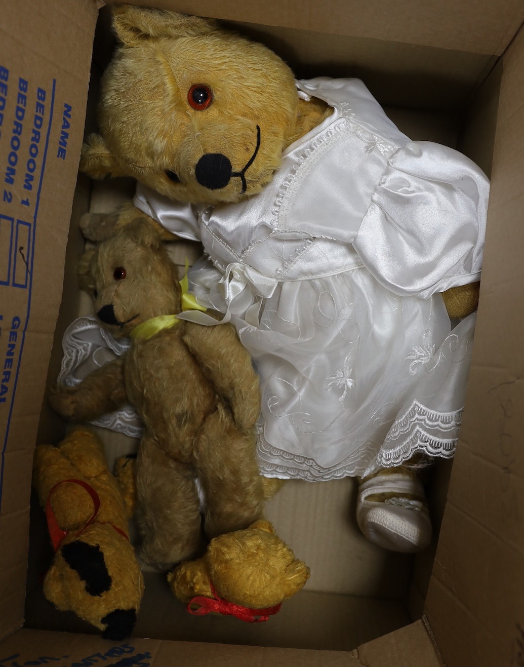 Five British Teddy Bears plus one Herman Bear